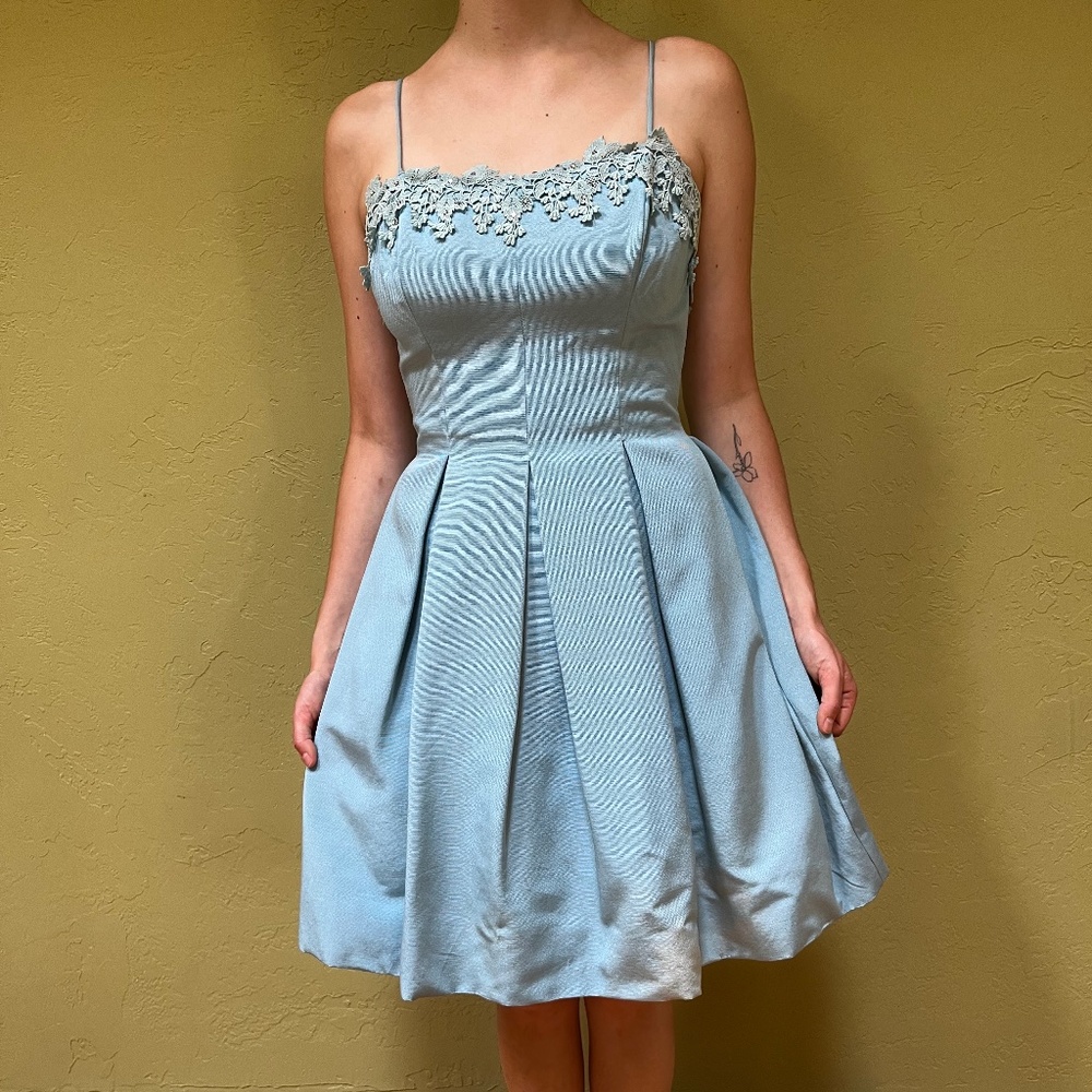 Vintage 1950’s Robin’s Egg Blue Party Dress (S)